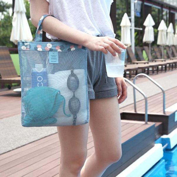 

sand-away carrying bag beach toys swimming pool mesh bag tote bags sea shell picnic