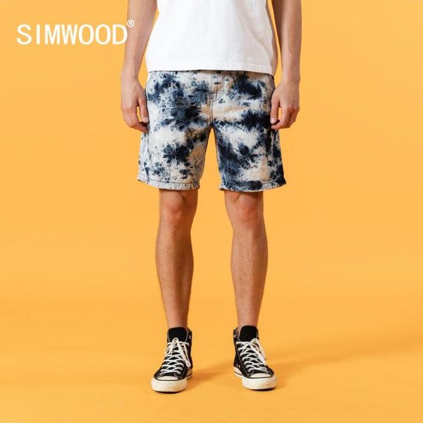 

simwood 2020 summer new denim shorts men tie dyed artful effect fashion short plus size fashion hip hop brand clothing sj130407, White;black