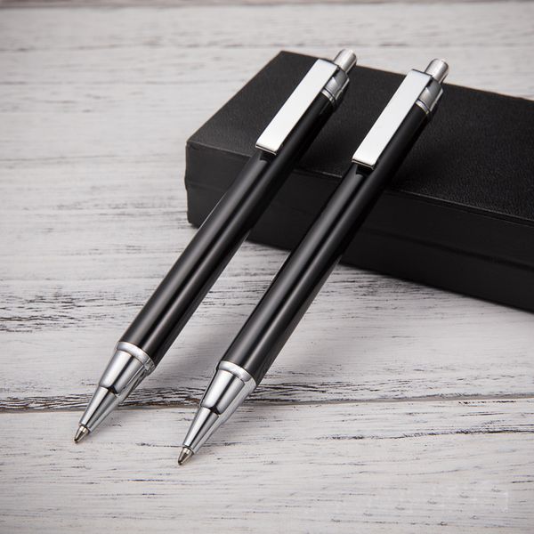 

black push metal ballpoint creative advertising gift pen, Blue;orange