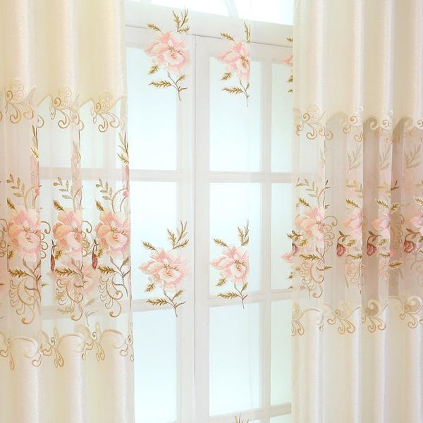 

european style curtains for living dining room bedroom hollow high precision embroidery curtains finished product customization