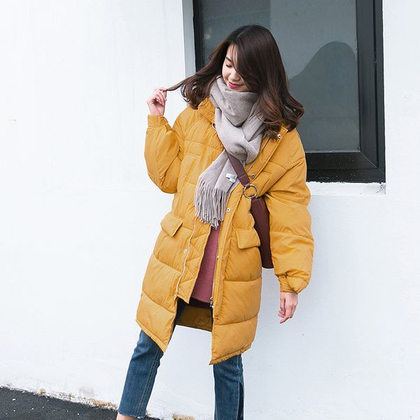 

maternity women winter autumn clothes mid-long hooded cottoned coat pregnant new moms loose fashion thick warm outdoor jackets, White