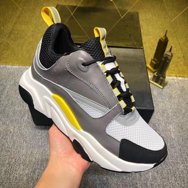

women's men's designer shoes sneaker luxury d leather comfortable casual b22 trainer walking knit meshu up shoes m010100040, Black