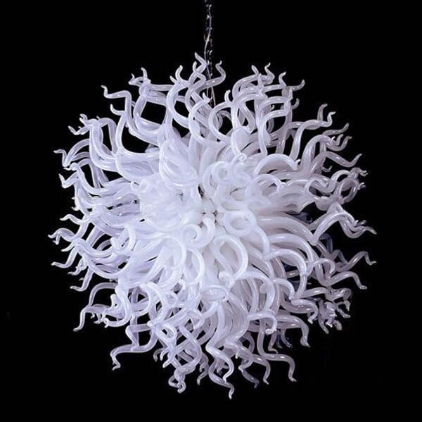 

brand new decor frosted white round murano blown glass chandelier 100% handmade white colors elegant chandeliers
