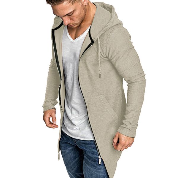 

men jacket coat splicing hooded solid trench coat jacket cardigan long sleeve outwear blouse fashion men clothing outwear, Black;brown
