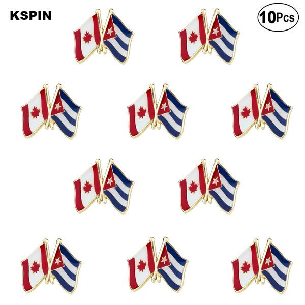 

canada & cuba friendship brooches lapel pin flag badge brooch pins badges, Gray