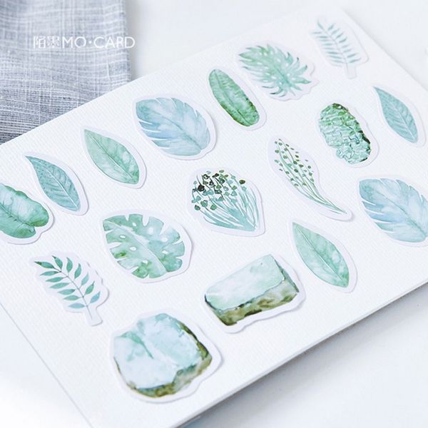 

45 pcs/lot plants green leaves mini paper sticker package diy diary decoration sticker album scrapbooking other decorative stickers