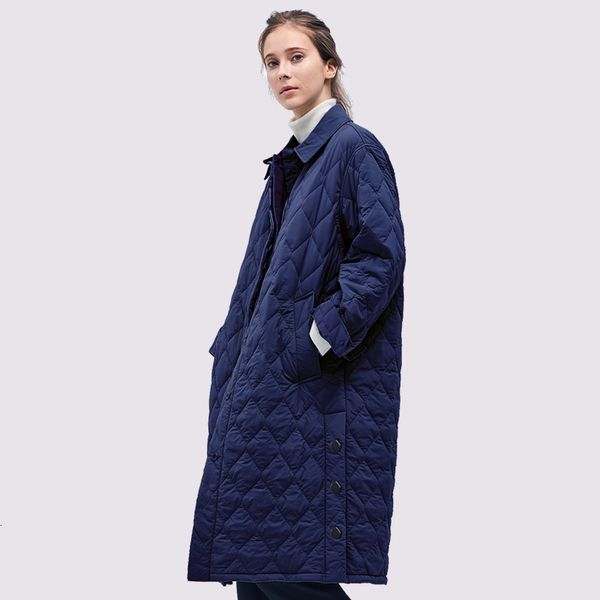 

2018 new quilted spring autum women's parkas windproof warm thin women coat long plus size cotton jackets y190926, Black;white