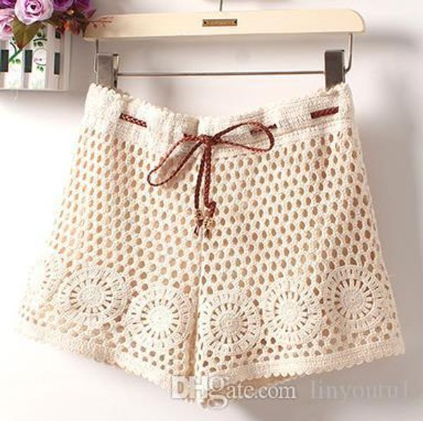 

женщины сексуальные кружевные шорты хлопок цветочные кружева крючком мини шорты досуг короткие брюки, White;black