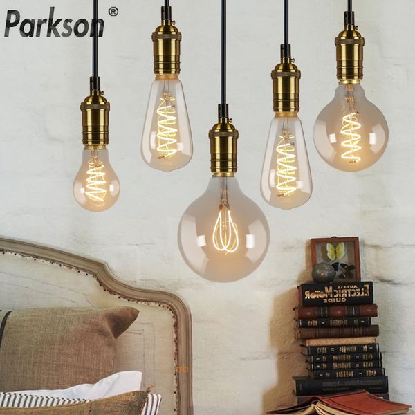 

ретро светодиодные лампы эдисона e27 220v супер 3w спиральный гибкий / bent светодиодные лампы накаливания эдисона лампы st64 t185 g80 g95 g