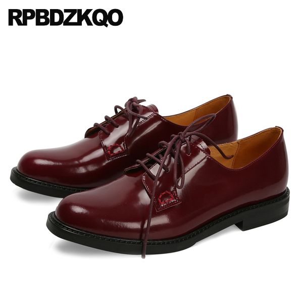 

patent leather flats genuine chinese comfy black italian vintage women oxfords shoes red wine china designer lace up ladies