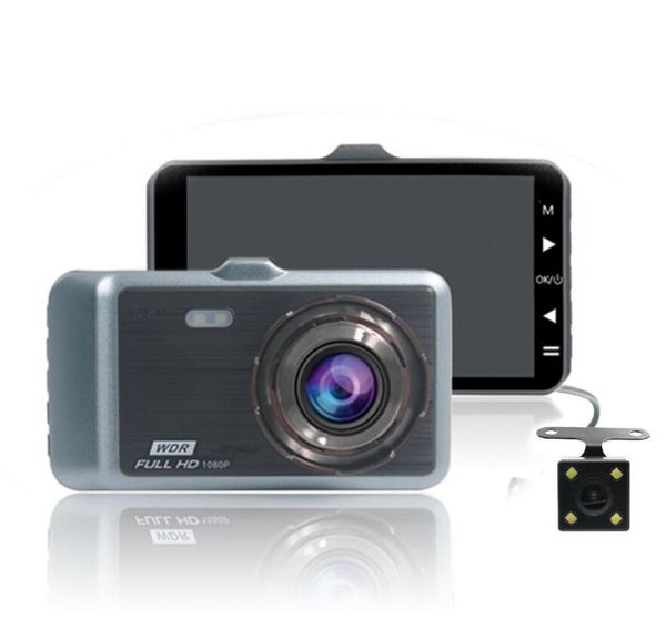 

touch screen gt500 4in 1080p dual lens car dashboard dvr video recorder dash cam + rearview camera auto accessories brand