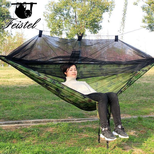 

nylon parachute fabric outdoor patio sleeping net ultralight hammock