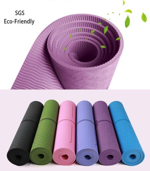 

indoor fitness non-slip yoga mat with position-line better for yoga poses