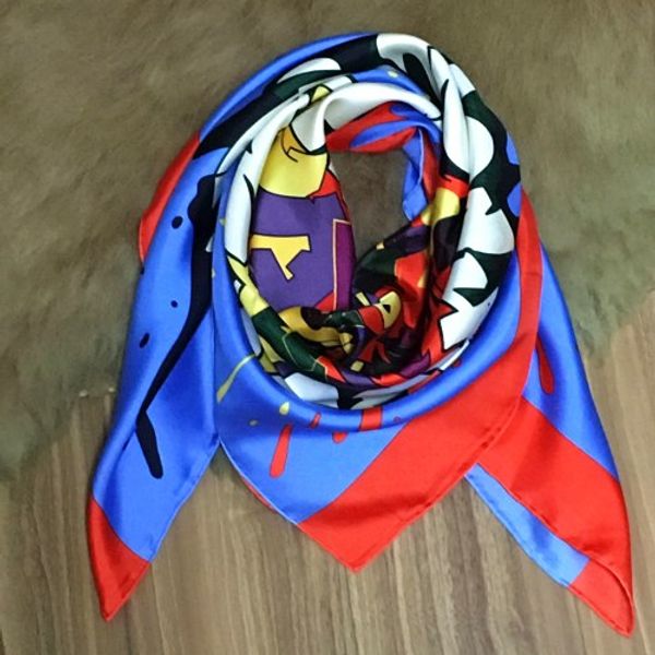 

Новый дизайн женщин квадратный шарф 100% шелк хорошее качество печати граффити пис