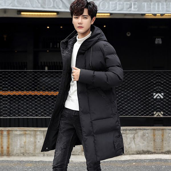 

hayblst 2019 brand clothing parkas jacket men windbreaker long coats harajuku homme thick jackets plus size m-4xl dropshipping, Black