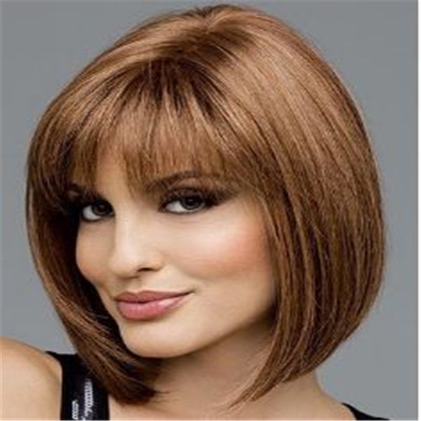 

fashion human wig short straight new women's wig short wig straight bob hair wigs synthetic human hair bea417, Black
