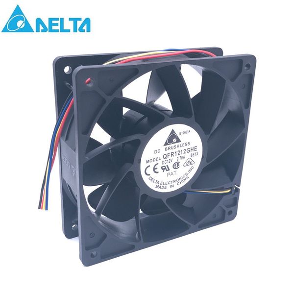 

40pcs original delta qfr1212ghe 12v 2.70a 12038 12cm bitcoin miner fan 12cm pwm most powerful for bitcoin mining