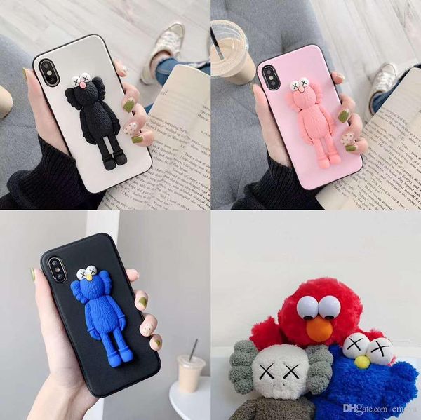 

new fashion 3d cartoon sesame street case for iphone 11 pro x xr xs max 8 7 6 6s plus cute kaws doll scrub soft silicone tpu cover coque