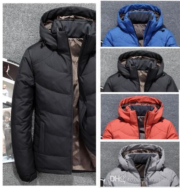 

new the north winter men jacket parka warm goose down coats soft shell hats thick outdoor outerwear face male clothing designer jackets, Black;brown