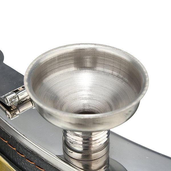 

8oz ounce stainless steel vodka funnel hip flask whisky bottle moscow cccp flagon with black fift box set