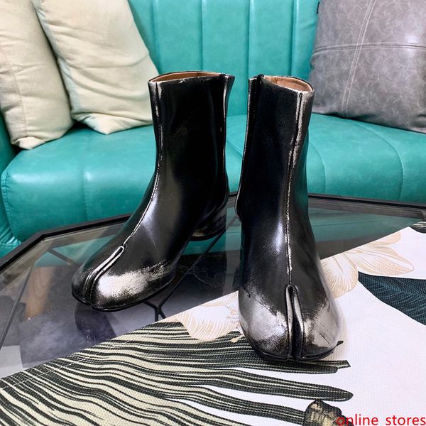

leather sock booties tabi cleft heel luxury fashion designer women ankle shoes trotters shoes grandma shoes tabi sock boots