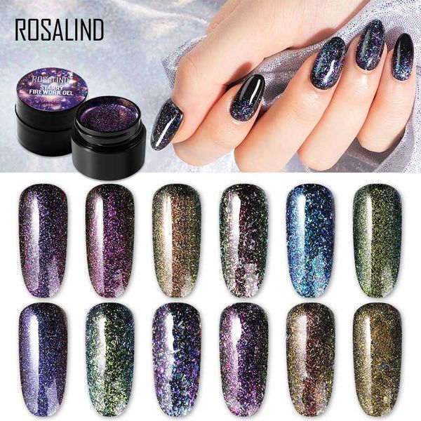 

rosalind 5ml starry firework gel nail polish bright for glitter painting nail art design poly uv base primer for manicure, Red;pink