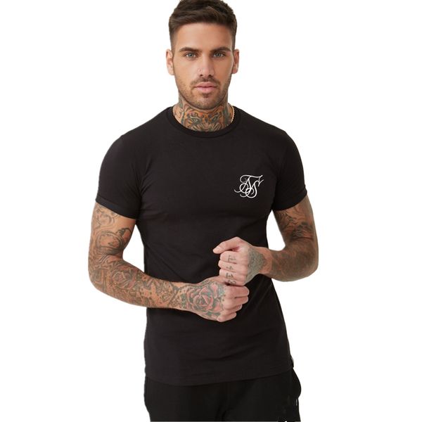 

2020 летняя siksilk мужской футболка шелк тенниска o-образным вырезом с коротким смешные мужские рубашки футболки сик рубашки мужчины tshirt, White;black