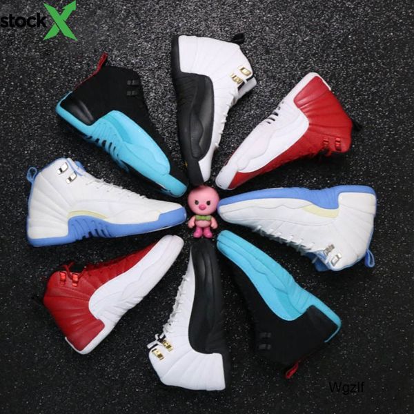 

shoes 12s basketball shoe mans women ovo white gs barons wolf grey flu game taxi playoffs french blue gym red sneakers, Black