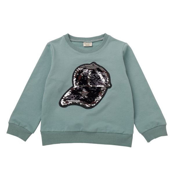 

27kids children's clothing baby boys girls casual sport sweatshirt children's long sleeve t shirt sequin hat print casual to, Black