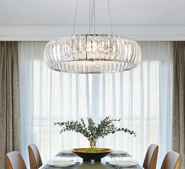 

modern lustre crystal led chandeliers lighting dining room chrome metal led pendant chandelier lights foyer hanging lamp fixture myy