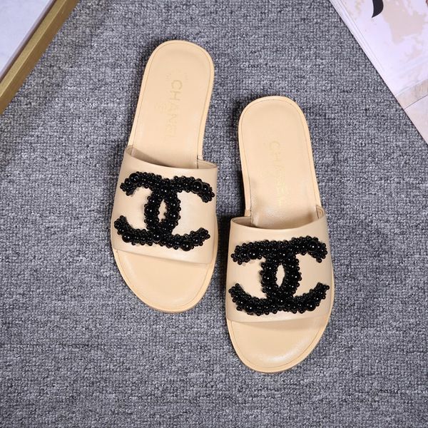 

Новые летние женские тапочки французского бренда кожаные бисерные плоские банкетные женские сандалии повседневная обувь бесплатная доставка 35-40 ярдов