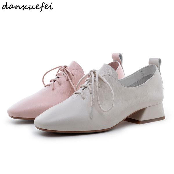 

women's genuine leather lace-up flats oxfords brand designer leisure espadrilles soft comfortable spring new ballerinas shoes 42, Black