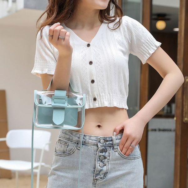 

women girls transparent small handbag fashion shoulder bag summer beach purse crossbody tote