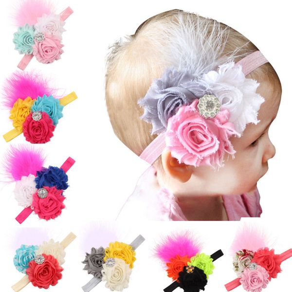 

baby kids headbands feather sun flower headwear christmas gift girls hairbands cute hair accessories, Slivery;white