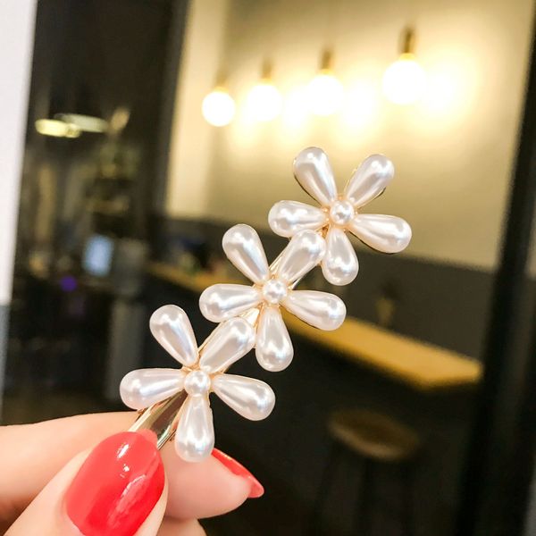 

wedding party beaded pearl gift woman lady diamond jewelry hair clips barrettes hairpin for bride acting initiation graduation qm-94, Golden;silver