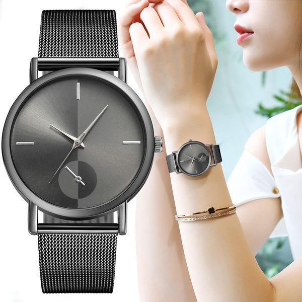 

vansvar gofuly 2019 women watches casual quartz stainless steel band new strap watch analog wrist watch ladies bracelet watches, Slivery;brown
