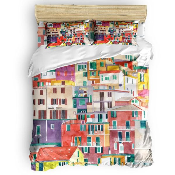 Cinque Terre Duvet Cover Set Bed Sheets Comforter Cover