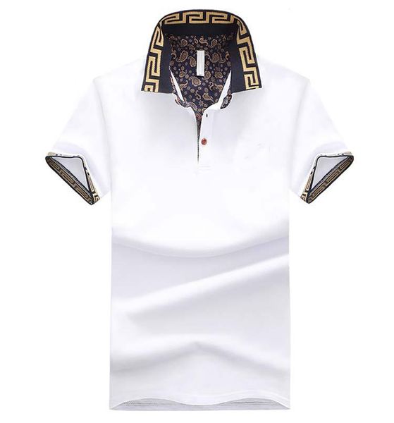 

shirt luxury design men summer turn-down collar short sleeves cotton shirt male top