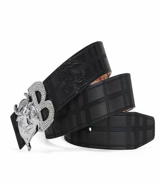 

belts for mens belts fashion belt leather business belts women big gold buckle, Blue;gray