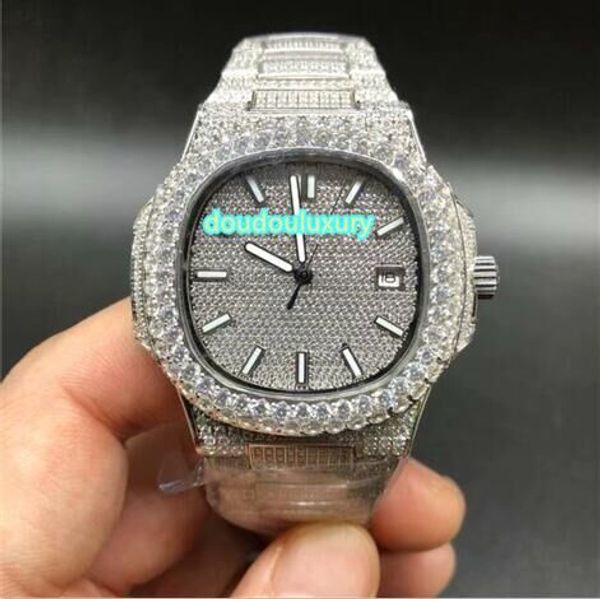 

Fa hion luxury men 039 watche popular global brand watche aaa ilver iced out diamond automatic watche