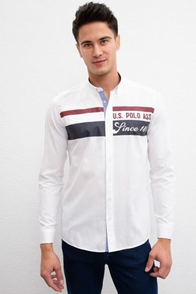 

u.s. assn. white tournament slim shirt, White;black