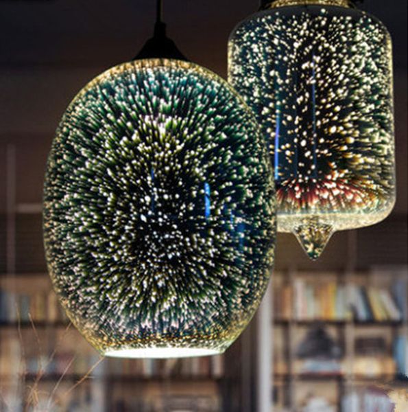 

3D Фейерверк Стеклянный Подвесной Светильник для Ресторана Столовая Гостиная Све