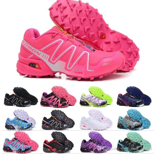 

2019 new salm speed cross 3 cs iii women running shoes black red orange blue outdoor jogging sports athletic shoe 36-41