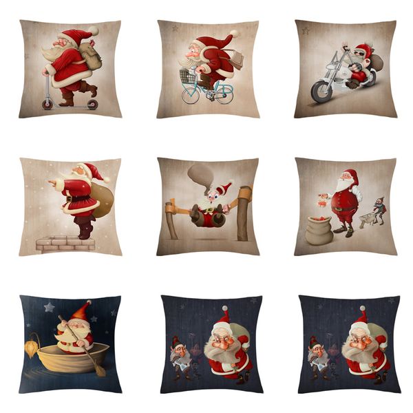 

cartoon santa claus cushion cover cute creative christmas santa claus decorative pillowcase christmas throw pillow case cushion