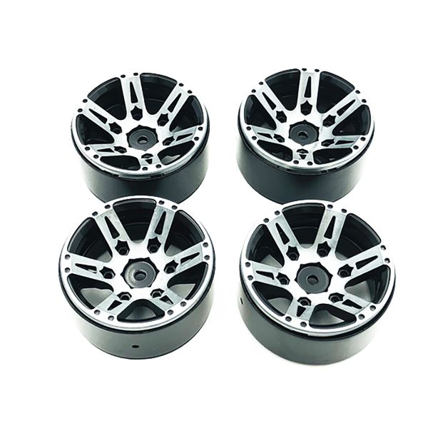 

4pcs rc rock crawler wheel rim 1.9 inch beadlock for 1/10 axial scx10 90046 tamiya cc01 d90 d110 tf2 traxxas trx-4(black