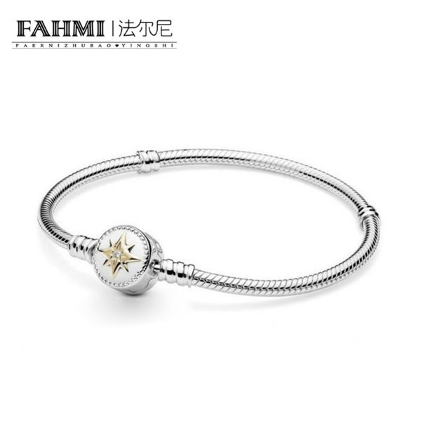 

fahmi 100% 925 sterling silver time love compass fashion trend european and american female charm diy bracelet ing, Black