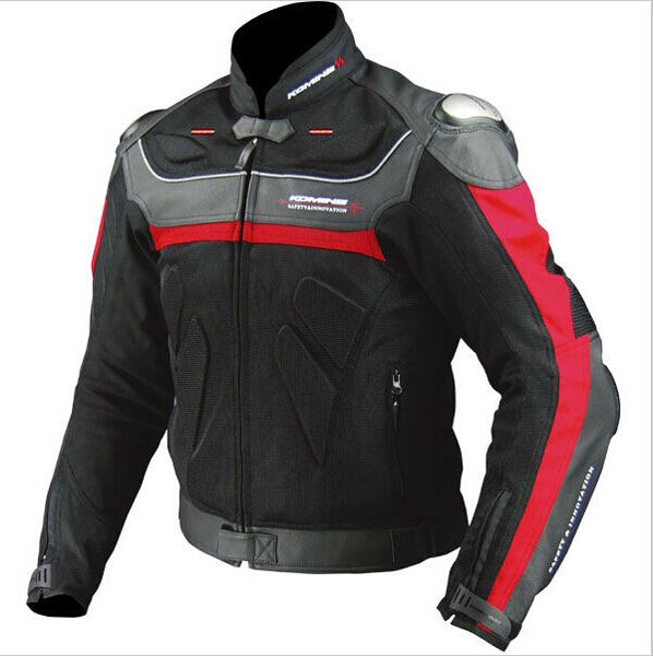 

komine jk-021 the titanium leather with mesh racing suits motorcycle clothing 2color with 7pcs protector