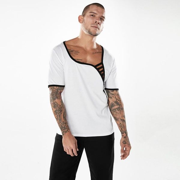 

fashion tshirts short sleeve casual scoop neck tshirts mens clothes geometric print designer mens tshirts natural color, White;black