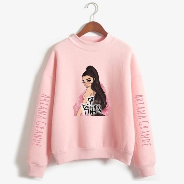 

ariana grande printed sweatshirts 2019 new arrival sweatshirt casual fashion stylish long sleeve turtleneck, Black
