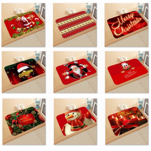 

christmas floor mat and new year festival santa elk bedroom bathroom home water absorbent non-slip pad christmas decoration hh9-a2563